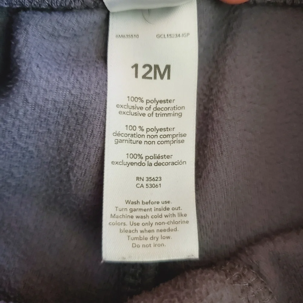 K1149 * Child of Mine 2pc Set - Jacket & Sweatpants Yellow Gray Size 12M